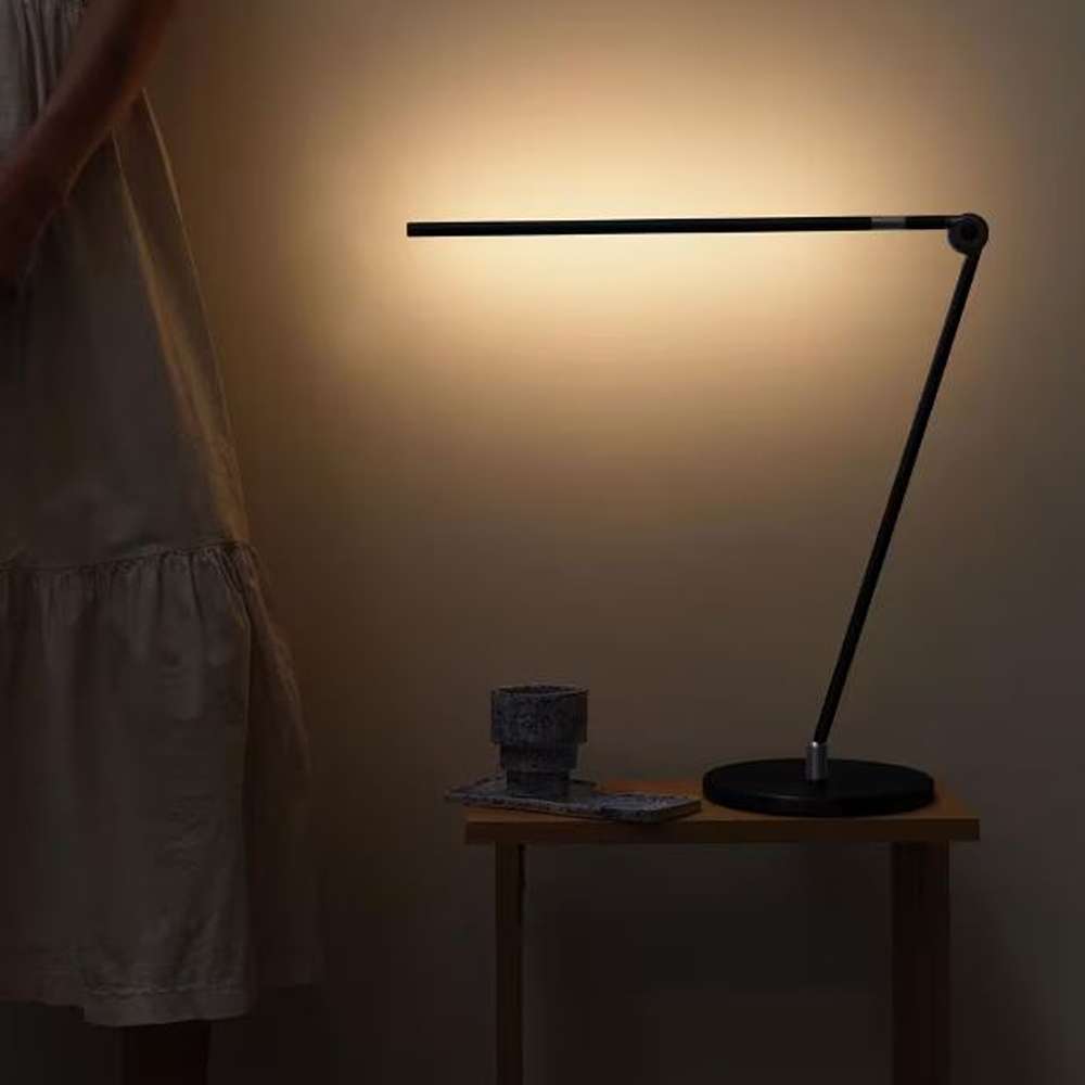 Libra 39 in. Classic Black Dimmable LED Industrial Desk Lamp with USB Port and Adjustable Lamp Head